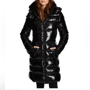 SAM. SAVANNAH SHEARLING COLLAR HOODED PUFFER COAT